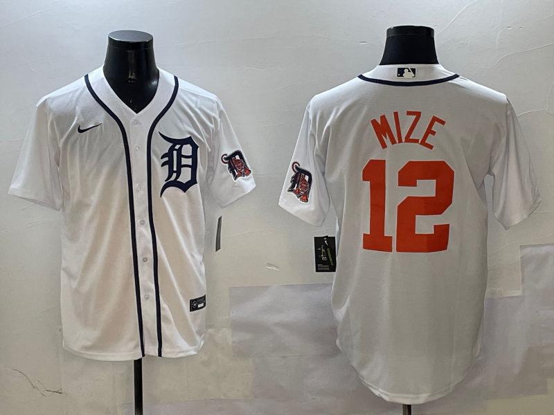 Men's Detroit Tigers Casey Mize #12 White Jersey